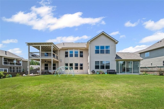 745 Newfield Ln, Alpharetta, GA 30004 - rear view of property featuring a sunroom