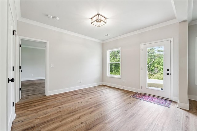 2565 Cork St, Braselton, GA 30517 - unfurnished room with light wood-style flooring, baseboards, and crown molding