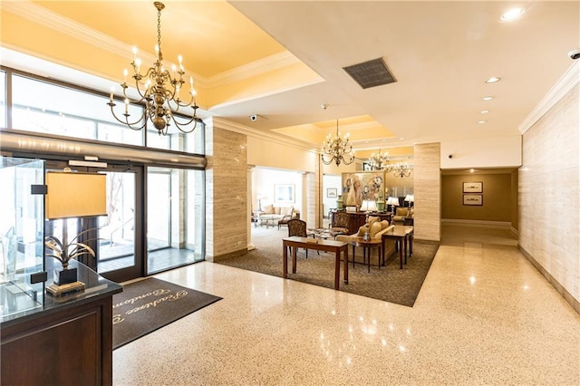community lobby with visible vents