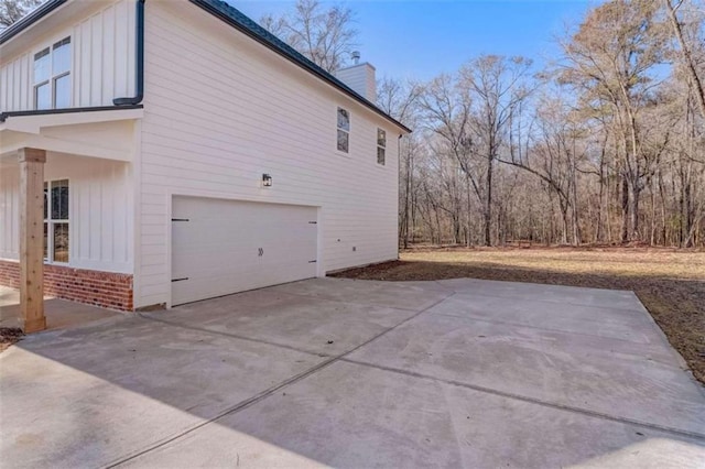 view of home's exterior with a garage