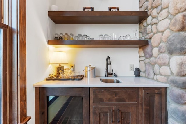 975 Blalock Lakes Dr, Newnan, GA 30263 - bar featuring wine cooler and a sink