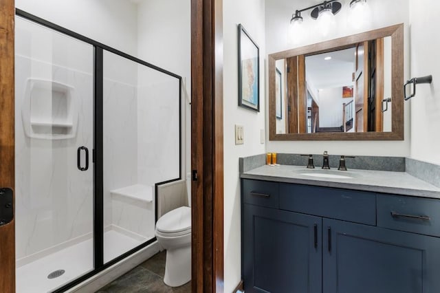 975 Blalock Lakes Dr, Newnan, GA 30263 - bathroom with a shower stall, toilet, and vanity