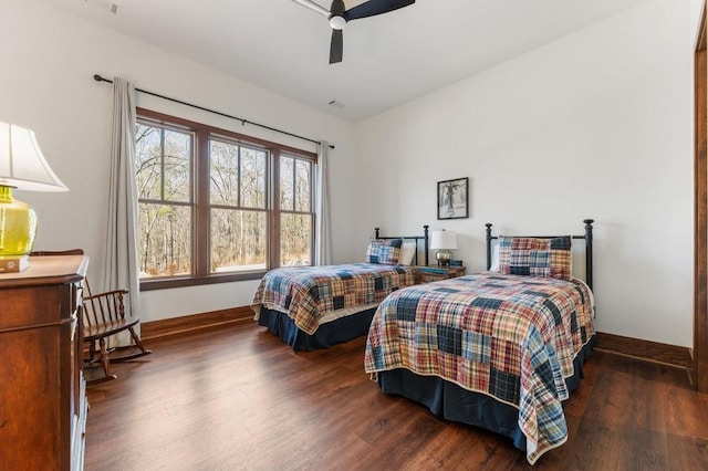 975 Blalock Lakes Dr, Newnan, GA 30263 - bedroom featuring a ceiling fan, baseboards, and wood finished floors
