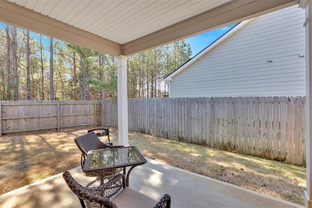 view of patio / terrace with a fenced backyard