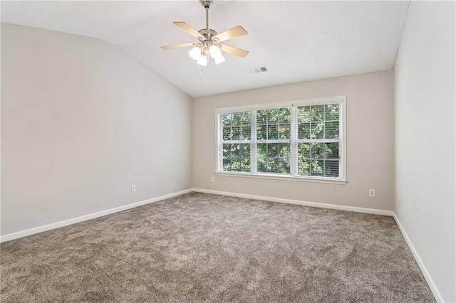 605 Alstonefield Dr, Alpharetta, GA 30004 - unfurnished room with carpet flooring, ceiling fan, and vaulted ceiling