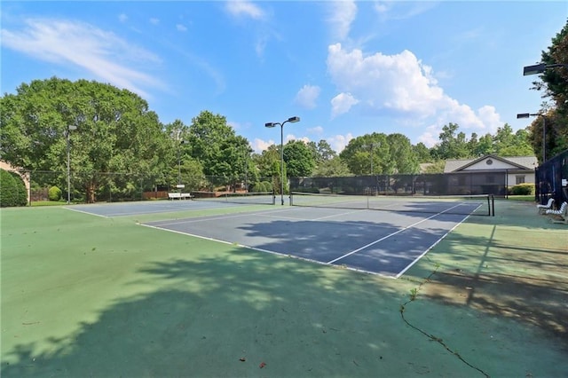 605 Alstonefield Dr, Alpharetta, GA 30004 - view of tennis court with view of wooded area