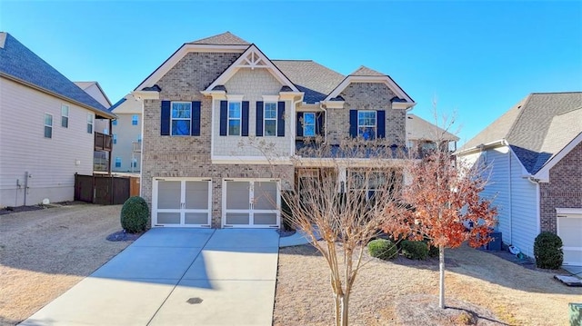 view of front of house with a garage