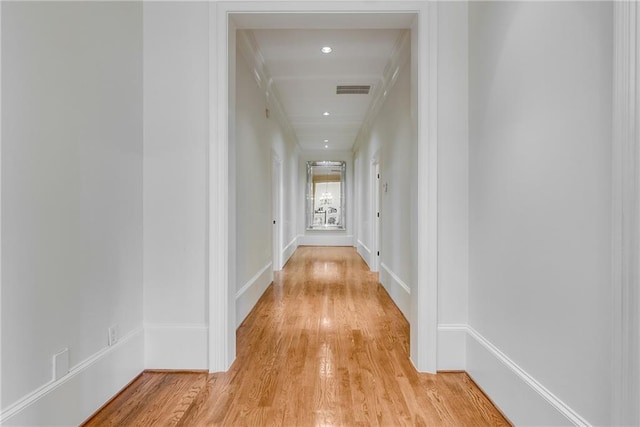 hall featuring light hardwood / wood-style floors