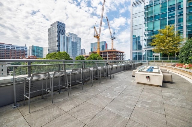 view of patio featuring a view of city