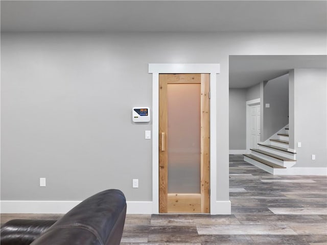 interior space featuring hardwood / wood-style flooring