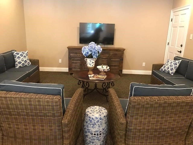 living room featuring carpet flooring