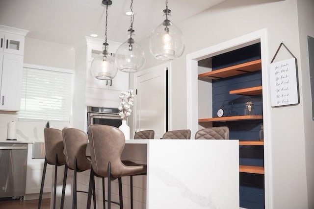 dining area featuring dark hardwood / wood-style floors