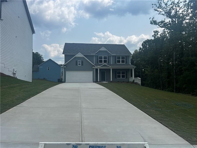 280 River Run Dr, Dallas, GA 30132 - view of front of home featuring driveway, a porch, and a front yard