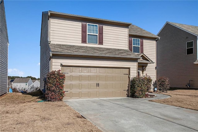 view of property featuring a garage