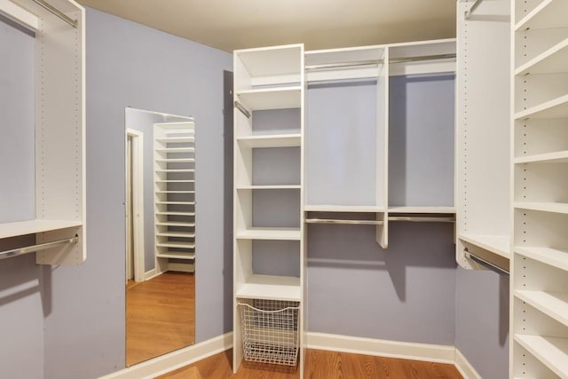 spacious closet with wood finished floors