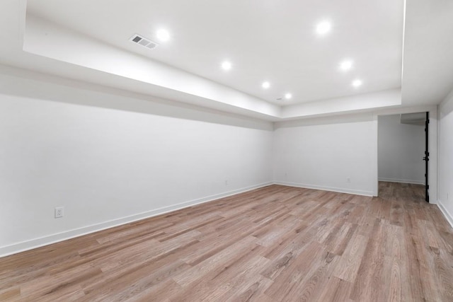 4366 Skyland Dr NE, Atlanta, GA 30342 - finished basement with light wood finished floors, baseboards, visible vents, and recessed lighting