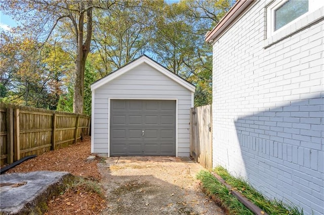 view of garage