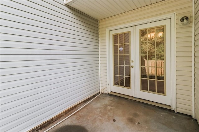 view of exterior entry with french doors