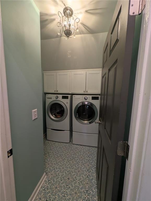 5882 Grandview Ct NW, Acworth, GA 30101 - washroom featuring separate washer and dryer and cabinet space