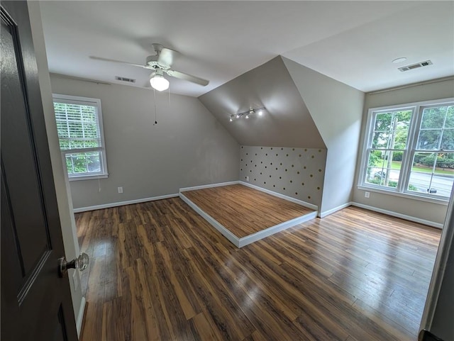 5882 Grandview Ct NW, Acworth, GA 30101 - bonus room featuring wood finished floors, ceiling fan, and vaulted ceiling
