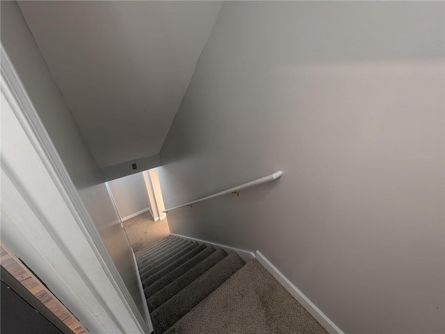 5882 Grandview Ct NW, Acworth, GA 30101 - staircase featuring carpet floors and baseboards