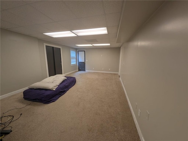 5882 Grandview Ct NW, Acworth, GA 30101 - basement with light carpet and a paneled ceiling
