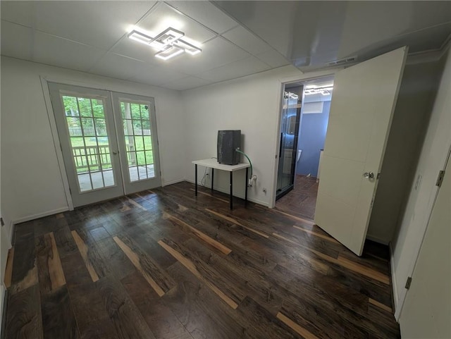 5882 Grandview Ct NW, Acworth, GA 30101 - interior space featuring french doors and dark wood-style flooring