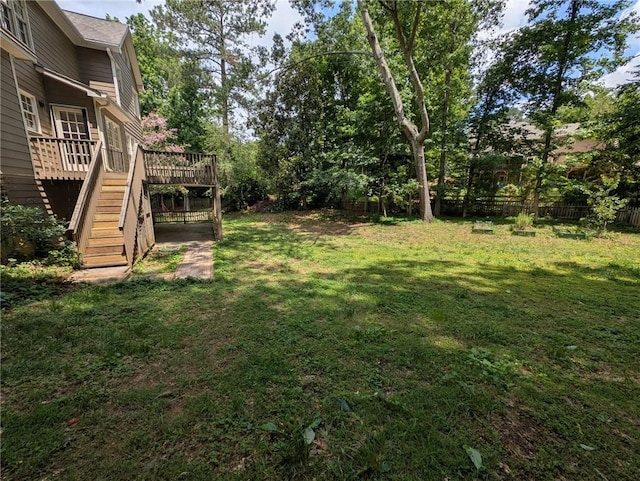 5882 Grandview Ct NW, Acworth, GA 30101 - view of yard with stairway and a wooden deck
