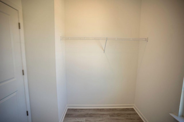 walk in closet featuring hardwood / wood-style floors