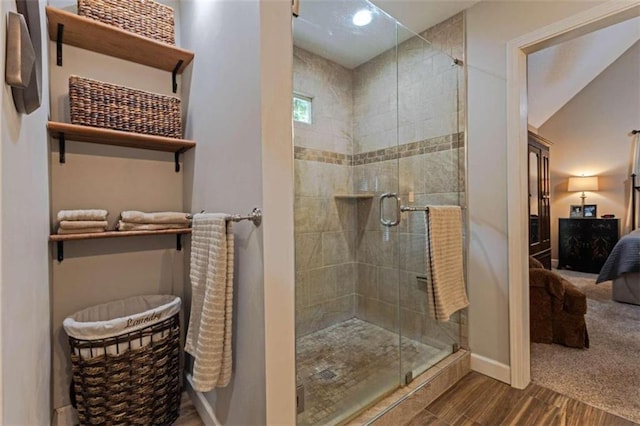 bathroom with walk in shower