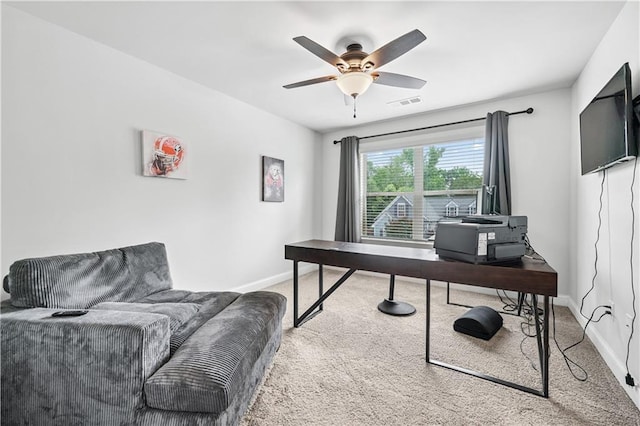 348 Meeler Cir, Bogart, GA 30622 - carpeted office with ceiling fan and baseboards