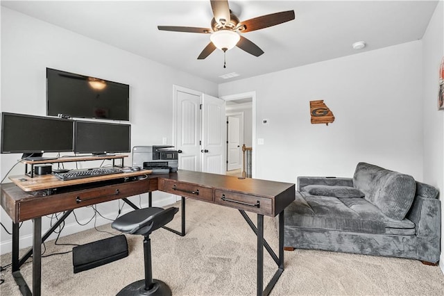 348 Meeler Cir, Bogart, GA 30622 - carpeted office space with ceiling fan and baseboards