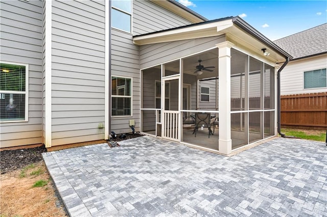 348 Meeler Cir, Bogart, GA 30622 - view of patio / terrace with a sunroom and ceiling fan