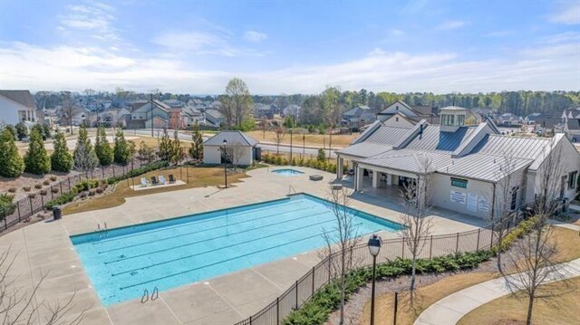 5247 Flannery Chase SW, Powder Springs, GA 30127 - community pool with fence, a patio, and a residential view