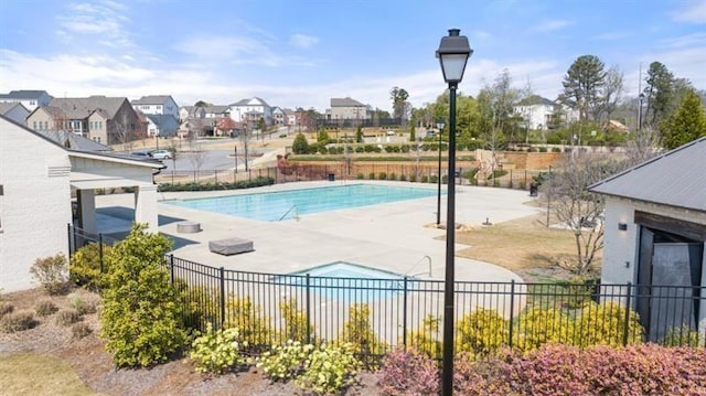 5247 Flannery Chase SW, Powder Springs, GA 30127 - community pool with a patio area, fence, and a residential view