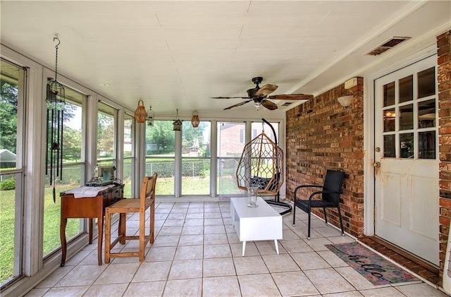 36 Skyview Cir, Cartersville, GA 30120 - sunroom featuring ceiling fan