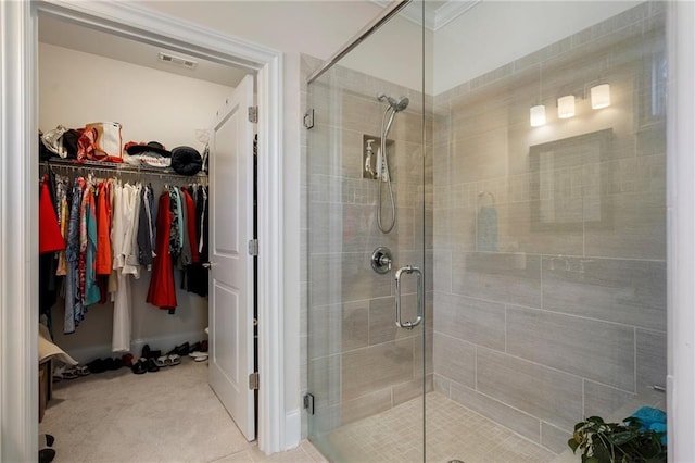 bathroom featuring walk in shower