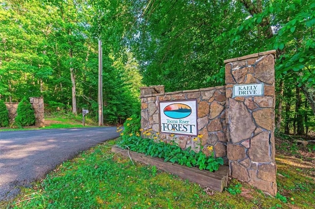 view of community sign