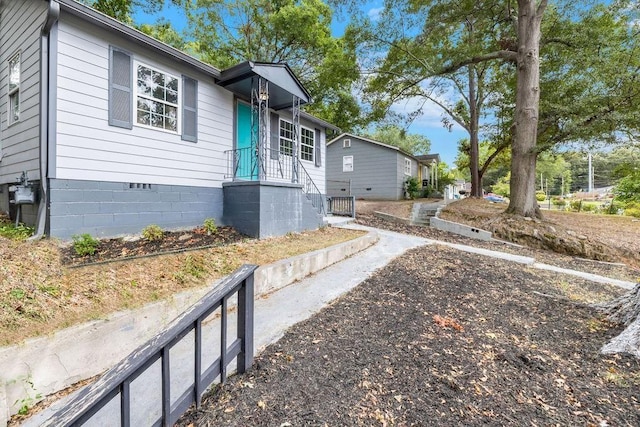 view of front of house with crawl space