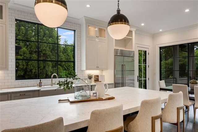 3773 Randall Rd SE, Atlanta, GA 30339 - dining space featuring crown molding and recessed lighting