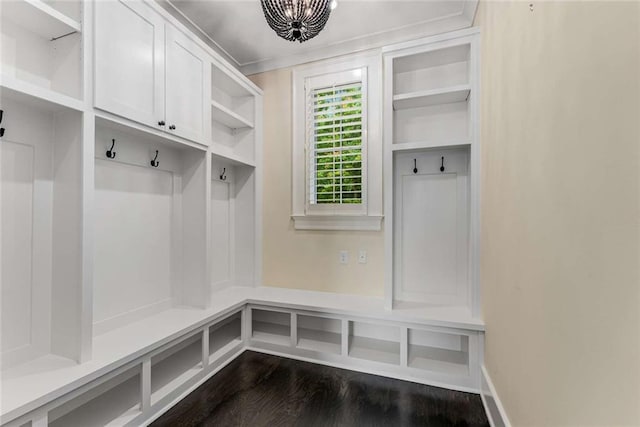 3773 Randall Rd SE, Atlanta, GA 30339 - mudroom with a chandelier and dark wood-style floors