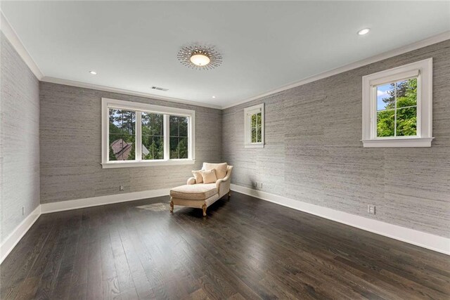 3773 Randall Rd SE, Atlanta, GA 30339 - unfurnished room with healthy amount of natural light, baseboards, ornamental molding, and wood finished floors