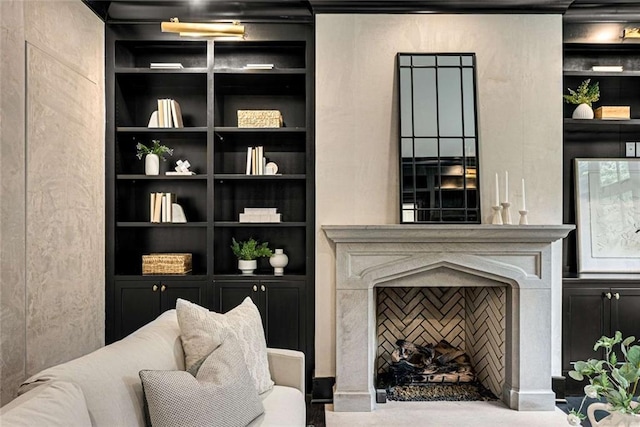 3773 Randall Rd SE, Atlanta, GA 30339 - living room with built in shelves and a fireplace