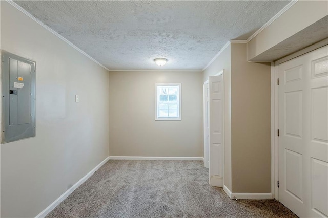 270 Hunt Ridge Dr, Stockbridge, GA 30281 - basement with a textured ceiling, light wood-type flooring, baseboards, ornamental molding, and stairs