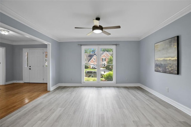 2316 Fripp Overlook NW, Acworth, GA 30101 - spare room featuring wood finished floors, a ceiling fan, and crown molding