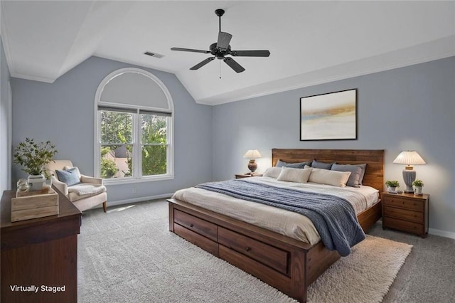 2316 Fripp Overlook NW, Acworth, GA 30101 - carpeted bedroom featuring lofted ceiling and ceiling fan