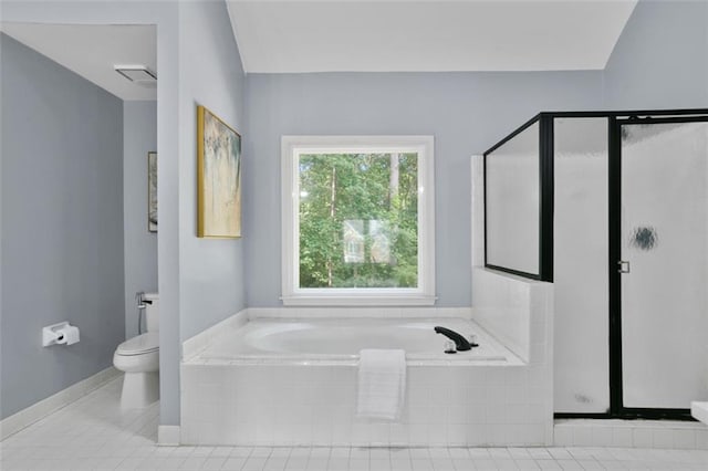2316 Fripp Overlook NW, Acworth, GA 30101 - full bathroom with a bath, a stall shower, and tile patterned flooring