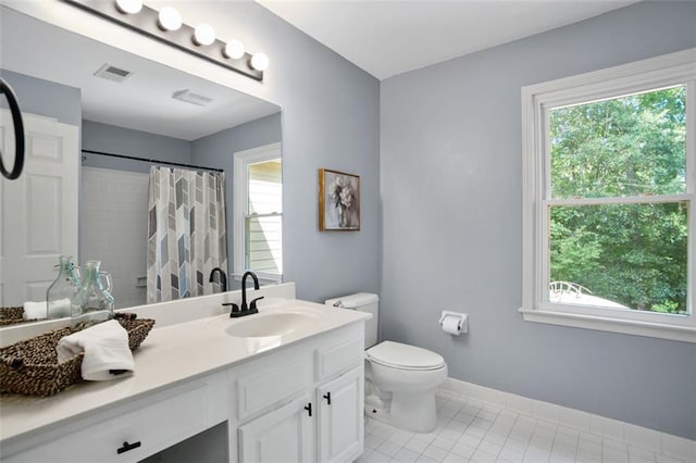 2316 Fripp Overlook NW, Acworth, GA 30101 - bathroom featuring vanity, tile patterned floors, and a shower with shower curtain