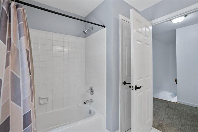2316 Fripp Overlook NW, Acworth, GA 30101 - full bathroom featuring shower / bath combo and baseboards