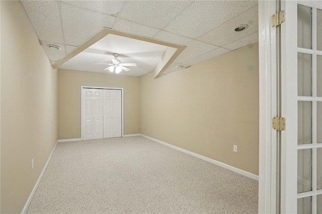 2802 Arabian Trl NE, Marietta, GA 30062 - unfurnished bedroom with baseboards, a drop ceiling, carpet, and a closet